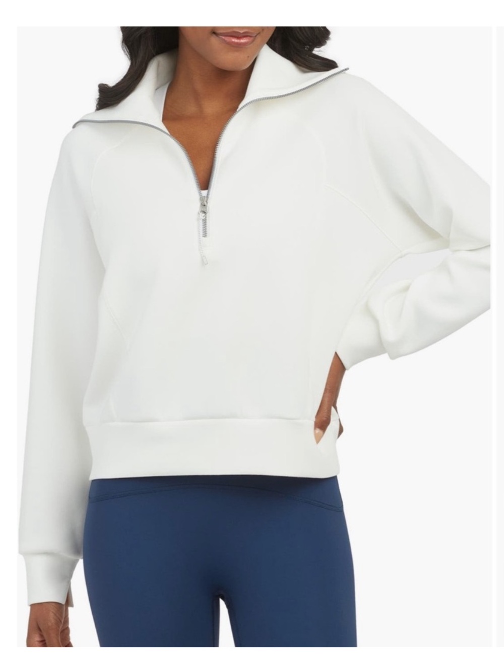 New Spanx Air Essentials Half Zip Sweater